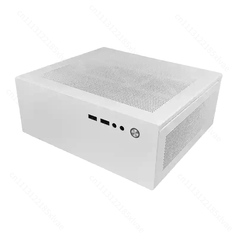 M100 4.3L Mini Desktop Chassis, Portable PC Case Compatible with 17x17 Board & 1U Power Supply