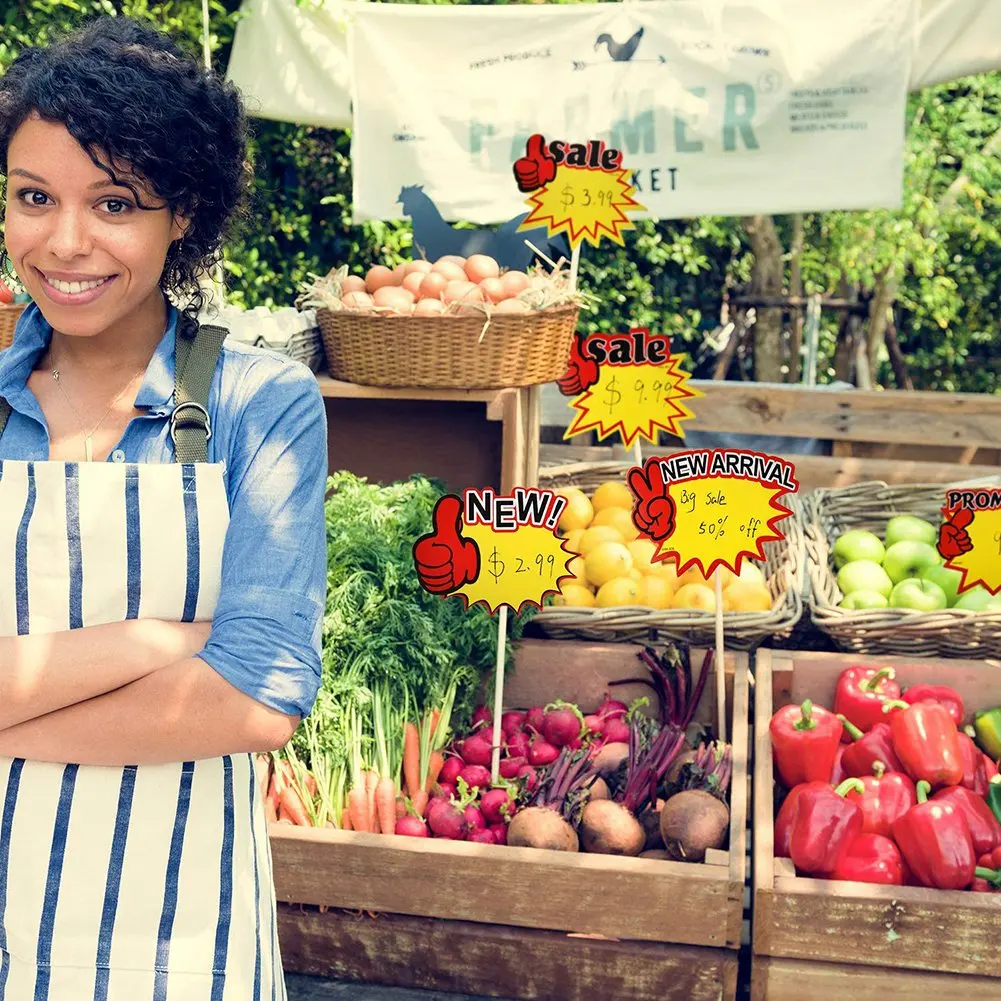 VO-500 قطعة علامات متجر علامات فارغة شكل نجمة بيع بالتجزئة علامات انفجار ورقة علامات لحفلة متجر البيع بالتجزئة ، 10 أنماط