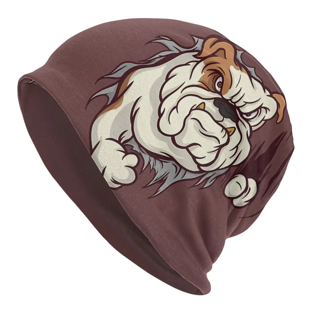 English Bull Terrier Dog Animal Skullies Beanies Autumn Spring Hats Angry Bulldog Thin Bonnet Special Caps Men Women's Earmuffs