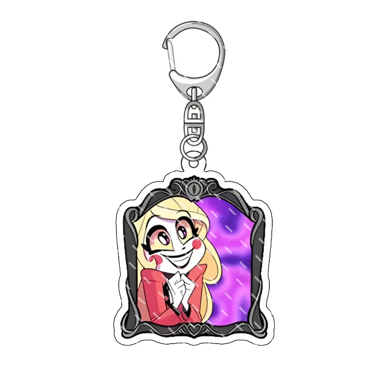 Hazbin Hotel Charlie Morningstar Cartoon portachiavi Anime Figure Alastor Vaggie zaino borsa Decor acrilico ciondolo portachiavi regalo