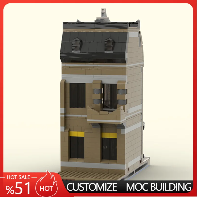 

Набор из 1236 деталей: Городская улица с полосами, офис, модульный конструктор MOC, популярная простая модель, DIY, игрушка для мальчиков, подарок на день рождения