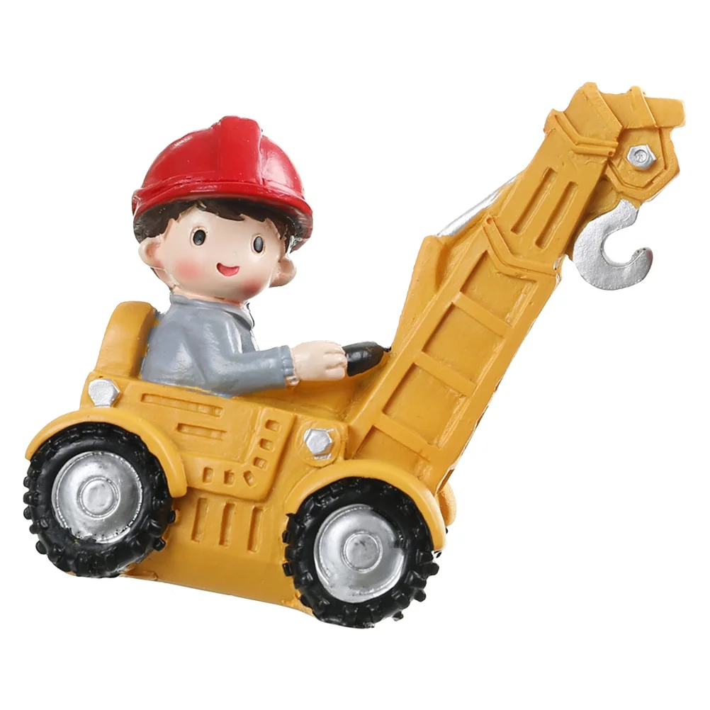 Construction Cake Decor Resin Mini Construction Vehicles For Birthday Party Boys Car Ornaments Kids Party Supplies