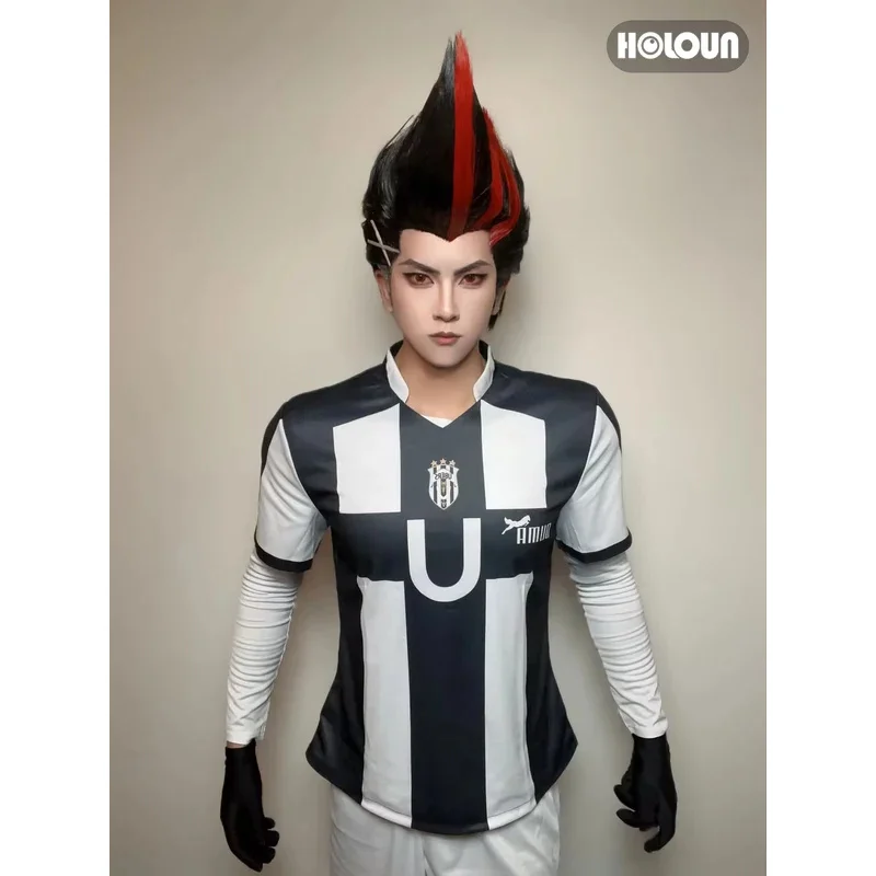 Holoun blue lock manga anime Niko Barou Aku sendou Snuffy Lorenzo aryu cosplay costume wig rose net football uniform Halloween