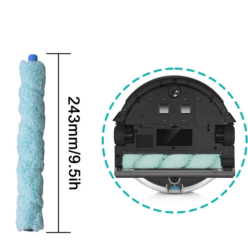 Cepillo de rodillo principal suave para ILIFE Shinebot W400 W450 W455, repuestos de cepillo para Robot de lavado de suelos, 2 uds.