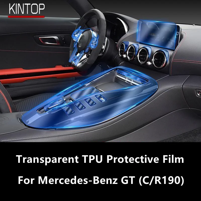 

For Mercedes-Benz GT 19-21 C/R190 Car Interior Center Console Transparent TPU Protective Film Anti-scratch Repair Film