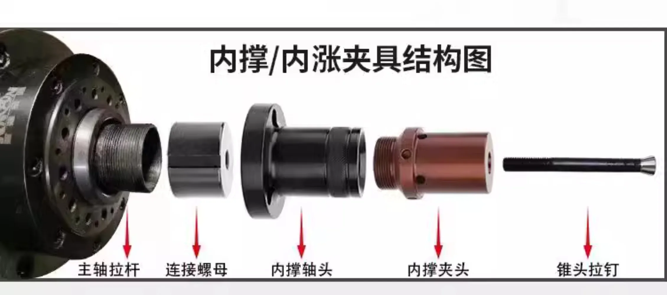 Numerical control lathe 36 machines 46 machines 52 machines 0640 Inner support chuck Inner expansion fixture Back pull sleeve