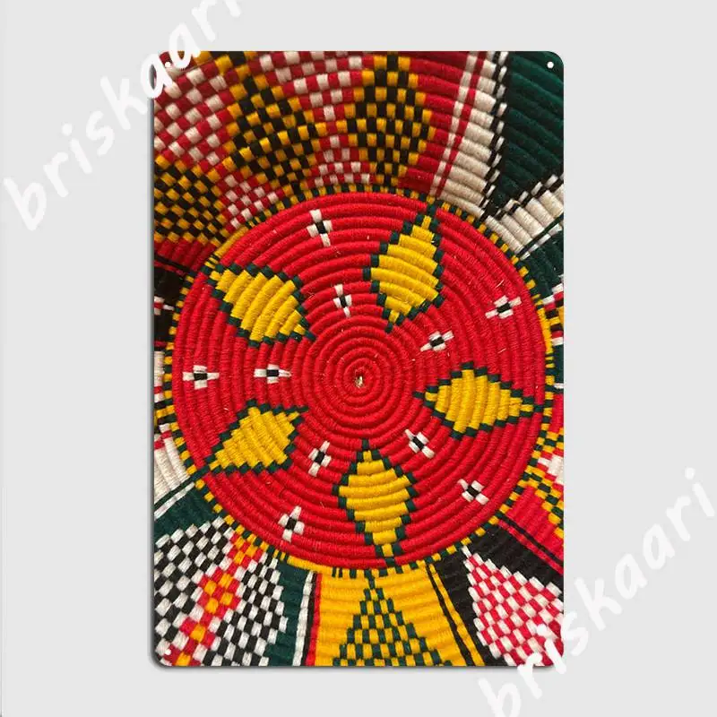 Äthiopischen Muster Metall Zeichen Wand Wandbild Anpassen Äthiopischen Kulturellen Bunte Traditionelle Habesha Kunst Arbeit Zinn zeichen Poster