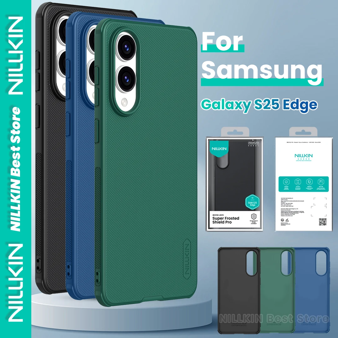 

Nillkin для Samsung Galaxy S25 Edge чехол для телефона ПК + ТПУ защита безопасности противоударный чехол с защитой от царапин супер матовый защитный чехол Pro