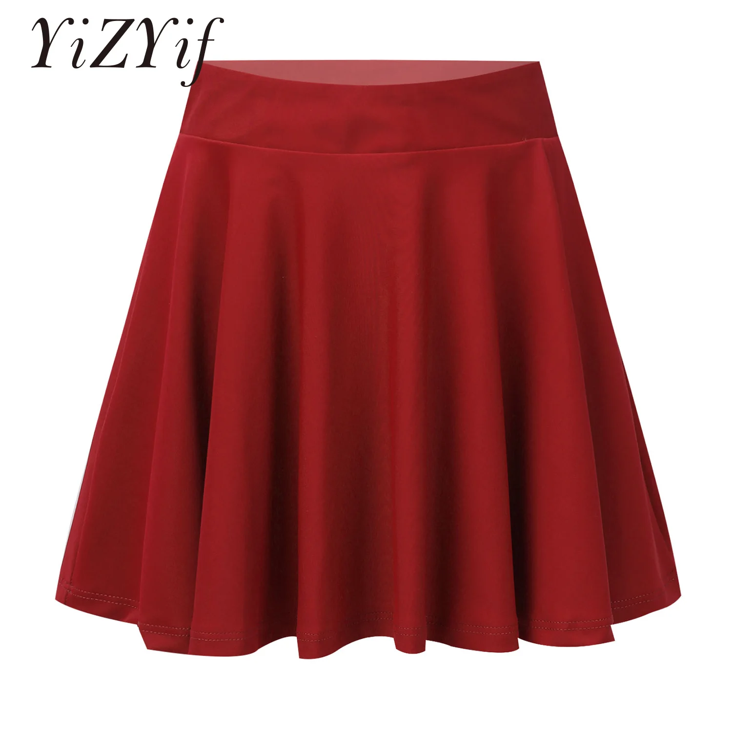 Kids Girls Ballet Dance Leotard Skirt Good Stretchy Pleated A-Line Mini Skater Skort Dance Skirts Athletic Scooter Skirt