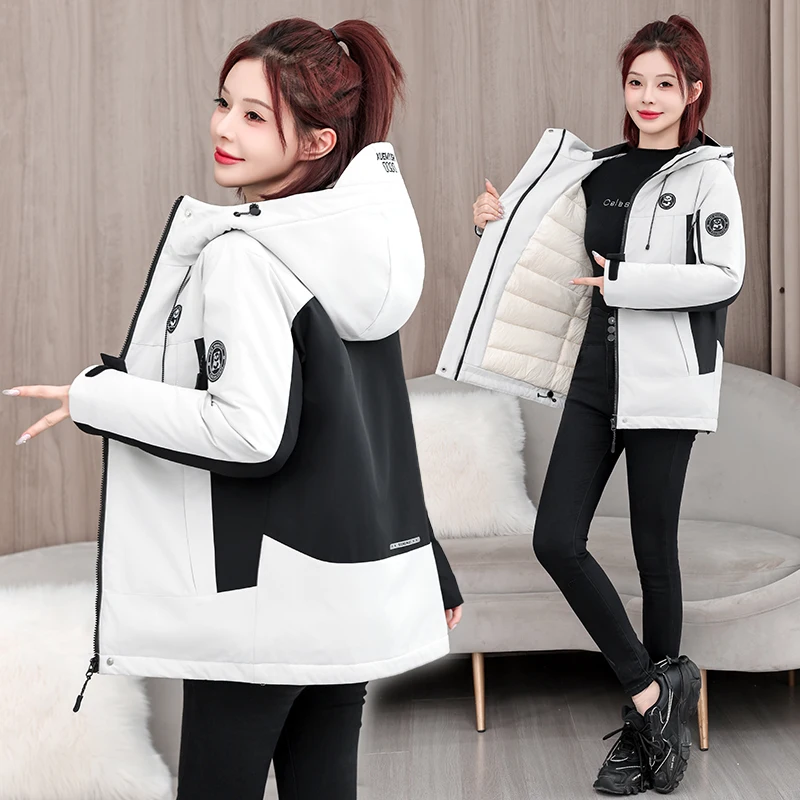 

Хлопковое пальто с эффектом похудения, женское зимнее стеганое пальто свободного покроя, корейское длинное светящееся пальто на молнии