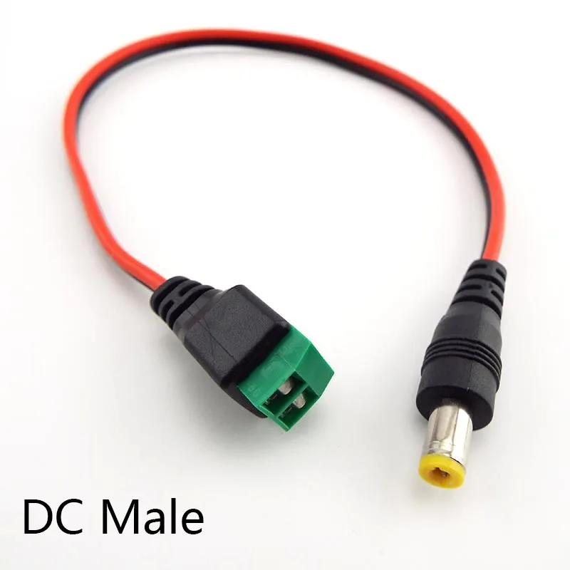 12V DC male female plug Cable Wrie to 5.5X2.1mm DC Plug Connector Adapter Extend Cable Wire Line for LED light strip CCTV Camera