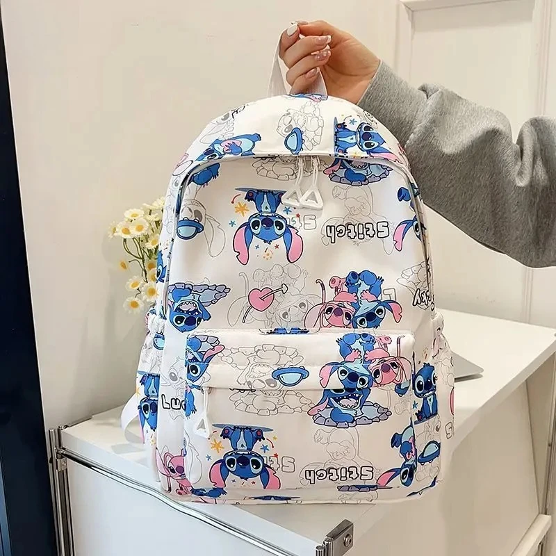 

Middle School Students Lilo & Stitch Cartoon Backpack - Large Capacity Cute Versatile Campus Daily Commute Bag