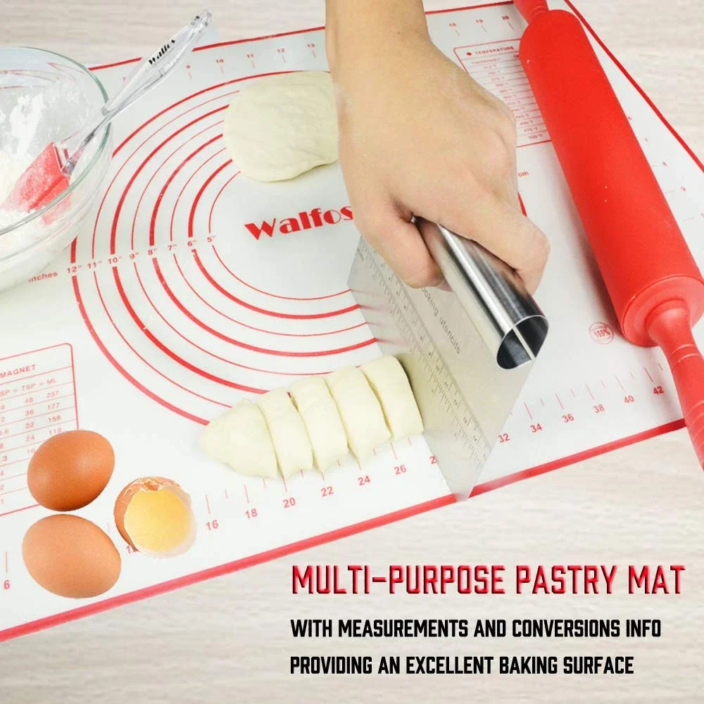 WALFOS 1 Pieces Non Stick Rolling Dough Mat Silicone Baking Mats And Liners Oven Silicone Pastry Mat Bakeware Accessories