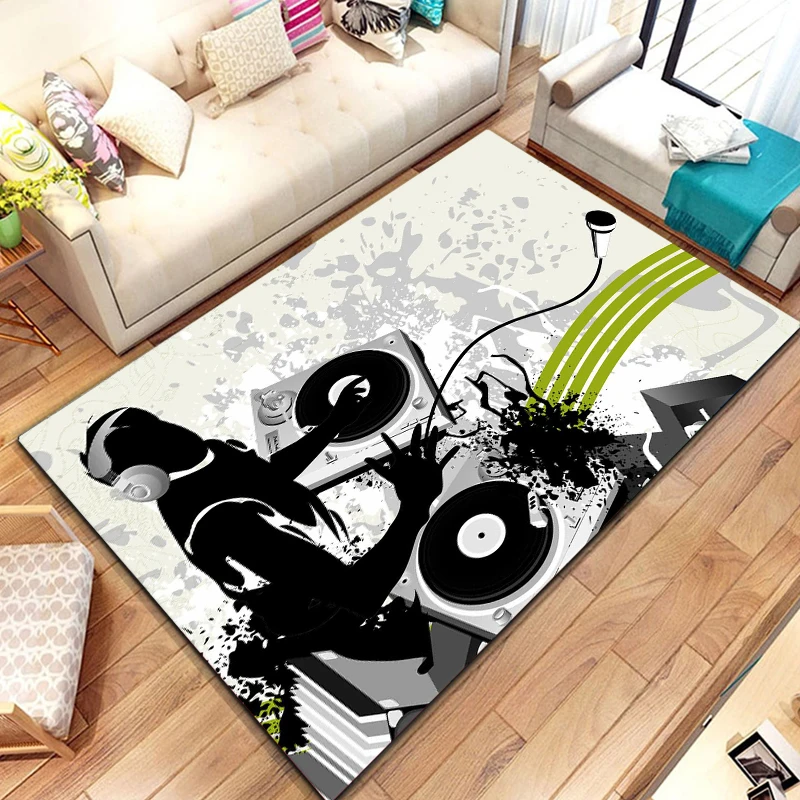 Music Rock and Roll Carpet Kitchen MatEntrance Doormat Bedroom Floor Decoration Living Room Carpet Bathroom Anti-slip rugs