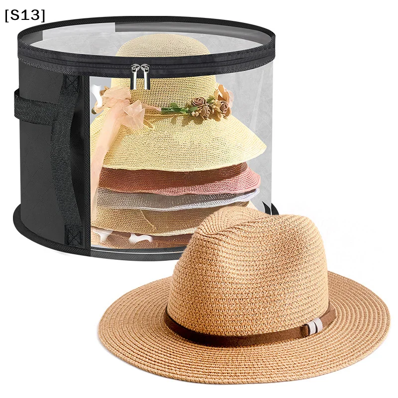 

New Hat Box Convenient Round Travel Hat Box Organizer Wear-Resistant Hat Organizer Hat Storage Organizer[Q]Q@