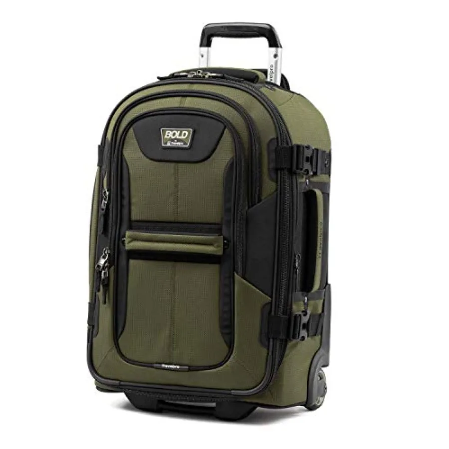 

Чемодан Travelpro Bold Softside Expandable Carry on Rollaboard, 22 дюйма, оливково-зеленый/черный, для авиаперелетов, легкий и прочный