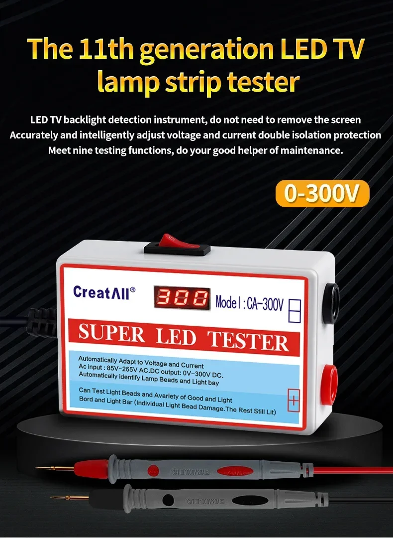 Stable CA-300V LED Lamp Beads Light Bar TV Backlight Tester LED Strips Beads Lamp Board Test Tool Capacitance Diode Voltage Test