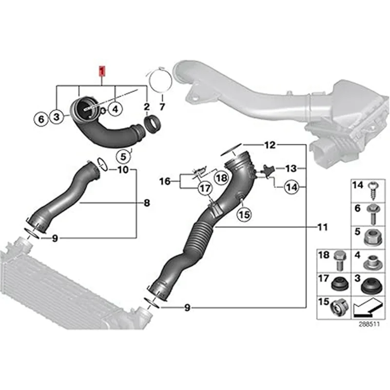 

Dependable-Engine Air Intake Hose Turbocharger Intercooler Pipe Inlet Tube For BMW 1 2 3 4 Series F30 F34 GT F35 F36 13717602651