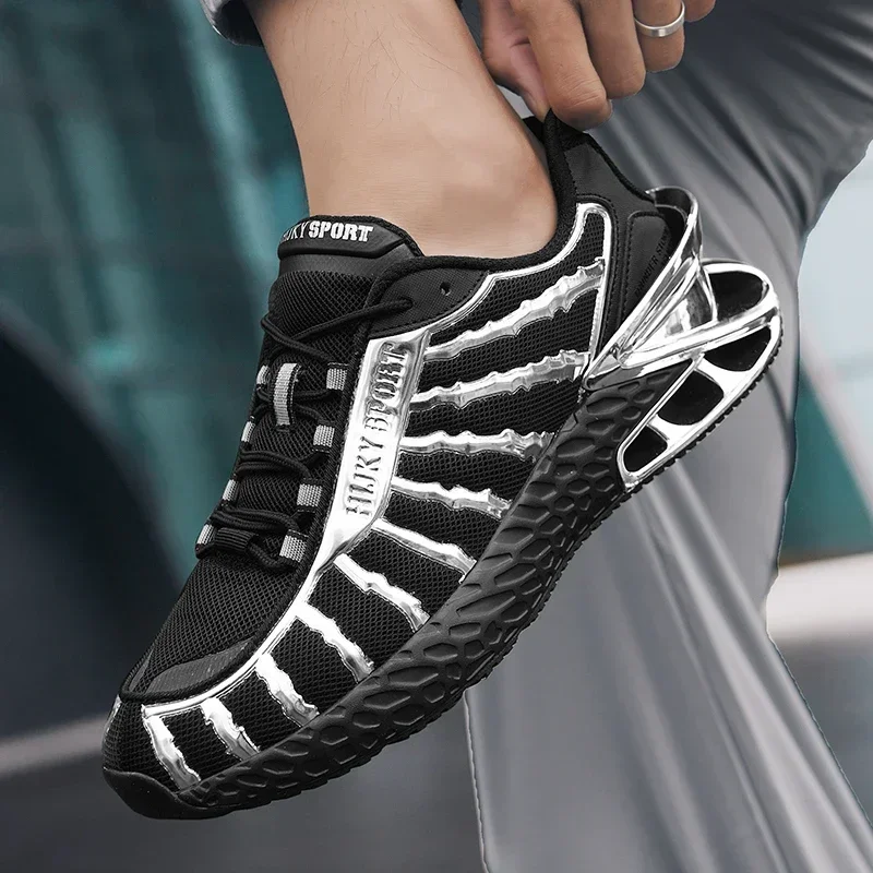 Trendy Men's Casual Sneakers Breathable and Soft Coaching Racing Sports Shoes Non-slip Wear-resistant Cool Men's Running Shoes