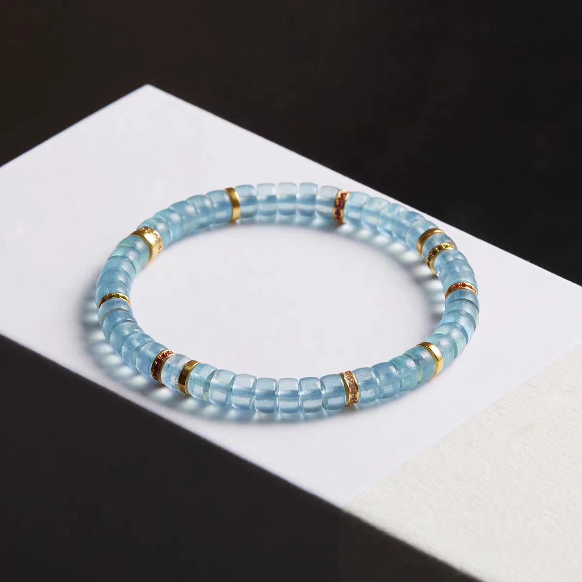 

Blue Sky Blue Sapphire Bracelet 925 Silver Small Design Sense Bracelet for Girlfriend Wife