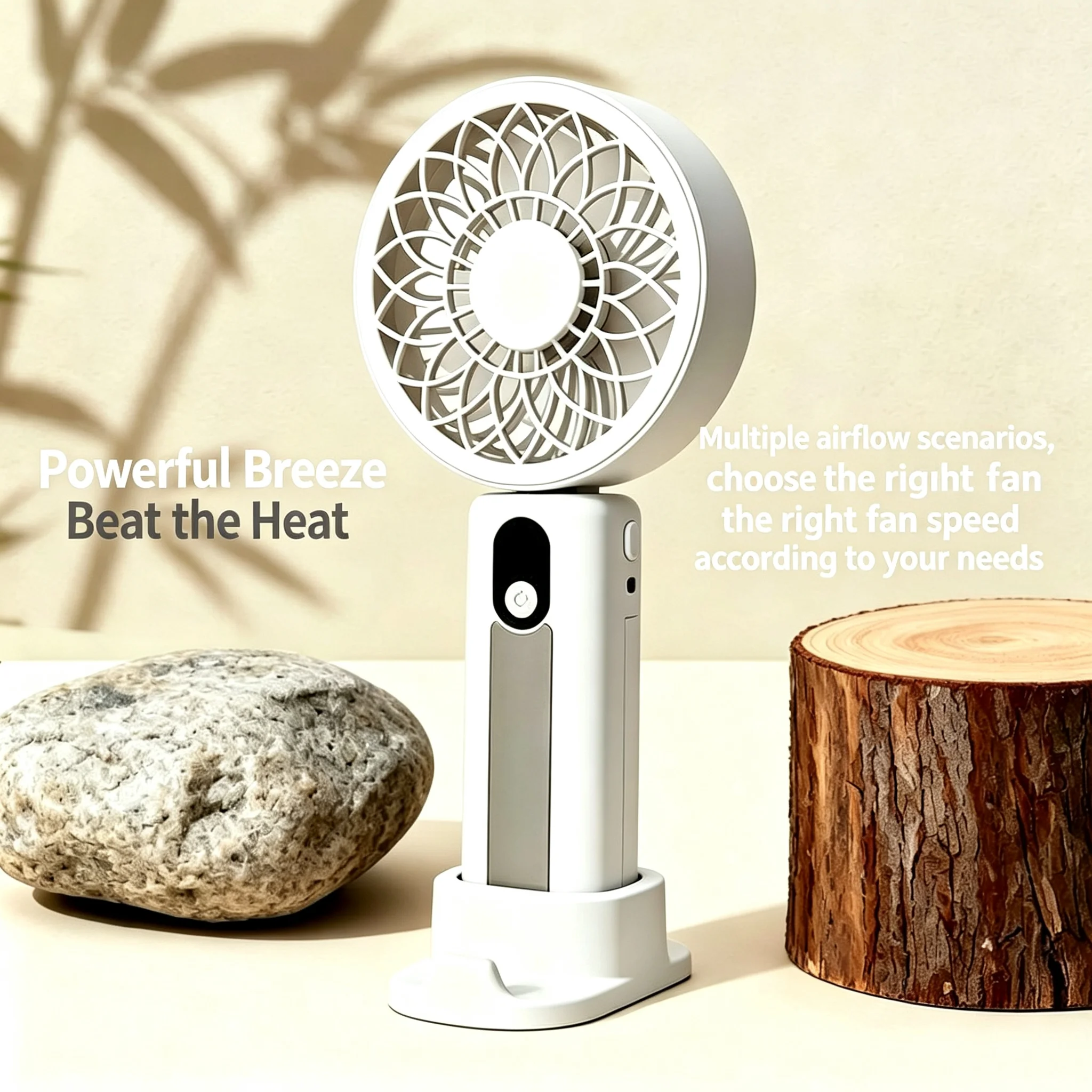 M3 Mini Handheld Fan,1503 RC Brushless Motor,3000mAh Detachable Battery,7-Speed Type-C Rechargeable