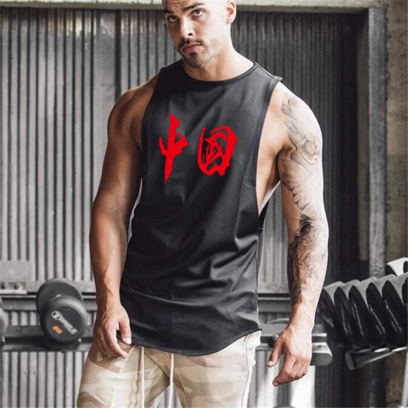 Mens Running Clothing Workout Gym Muscle Tank Top Casual Sleeveless Sporting Shirt Bodybuilding Singlets Cotton Fitness Vest