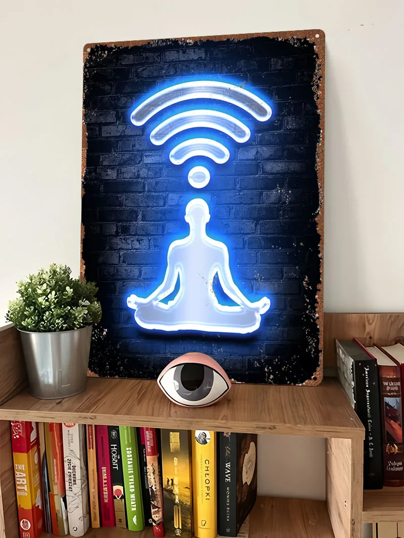 ملصق معدني على الإنترنت من Wifi Zen Zone عناصر ديكور منزلي عتيق علامات قصدير معدنية مخصصة لتزيين غرفة ألعاب الألعاب ريترو
