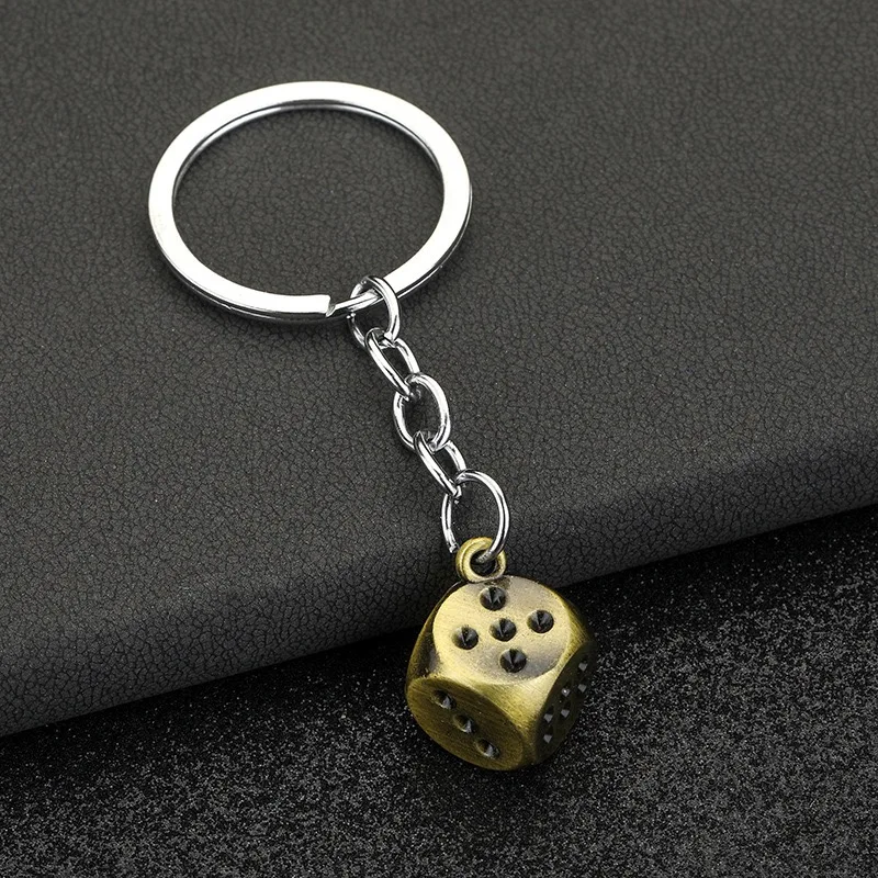 New Dice Pendant Motorcycle Accessories Keychain Unisex Backpack Locomotive Key Hang Ornaments Cool Boys Gift Keyring Decoration