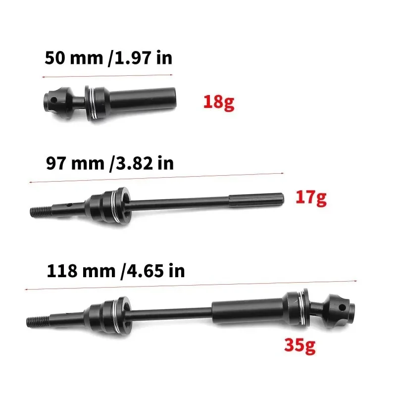 2 Stuks Stalen Voor En Achter Aandrijfas Cvd Voor 1/10 Trxs Slash Rustler Stormloop Hoss 4X4 Rc Auto Upgrades Onderdelen