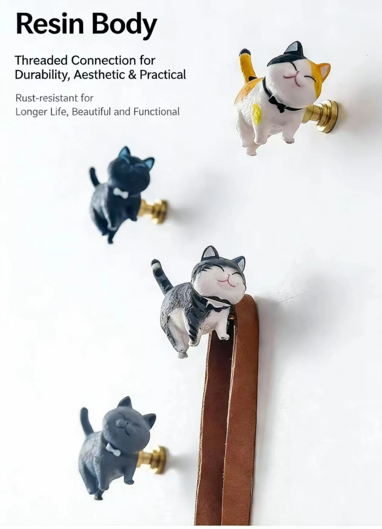 

Мультяшная милая ручка-котик для шкафа, креативная мебельная ручка из смолы, ручка для ящика детской комнаты, красочные фурнитурные аксессуары