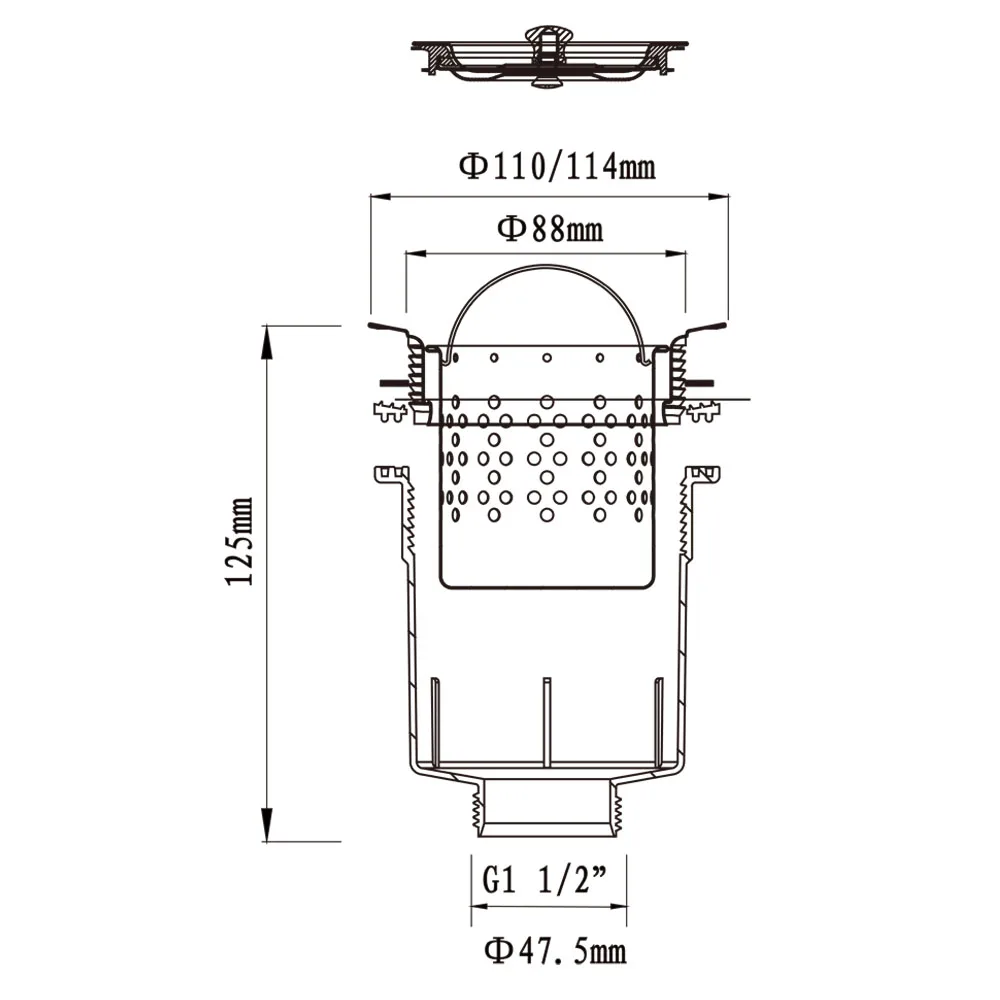 Talea Stainless Steel Kitchen Sink Semi-Steel Structure Drain Strainer Assembly Kit XK274C001