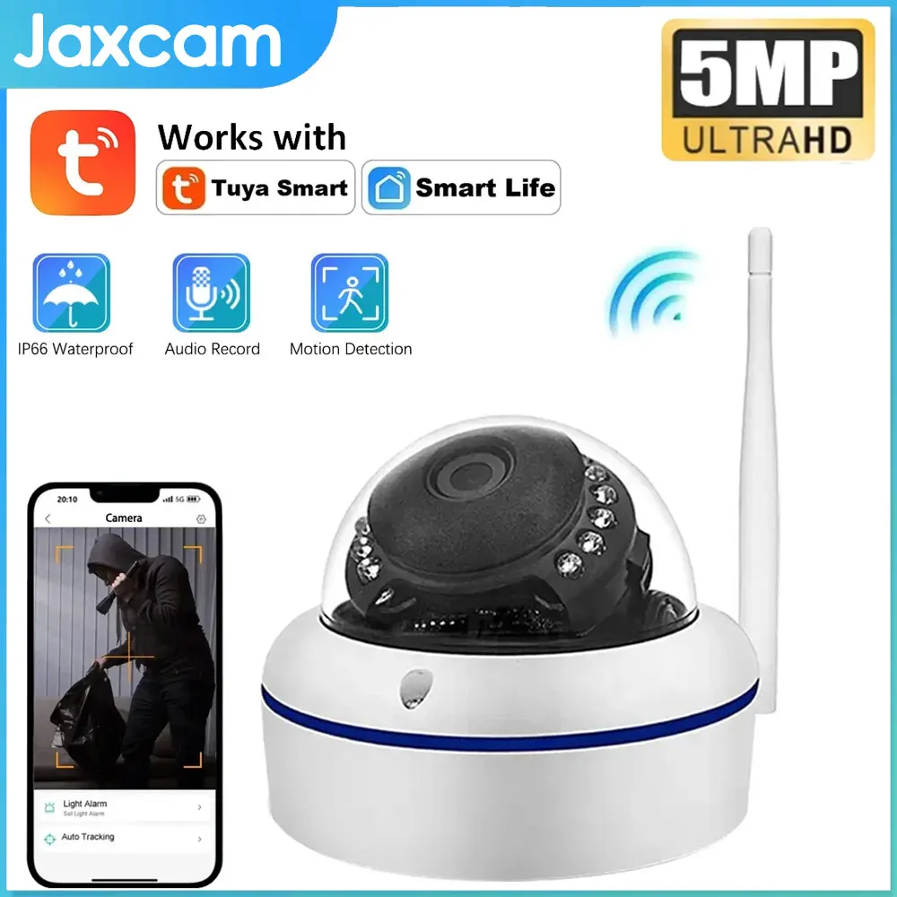 

Беспроводная камера TUYA, металлический материал, купольная IP-камера Wi-Fi, 5-мегапиксельная аудиозапись, умная домашняя антивандальная водонепроницаемая уличная камера