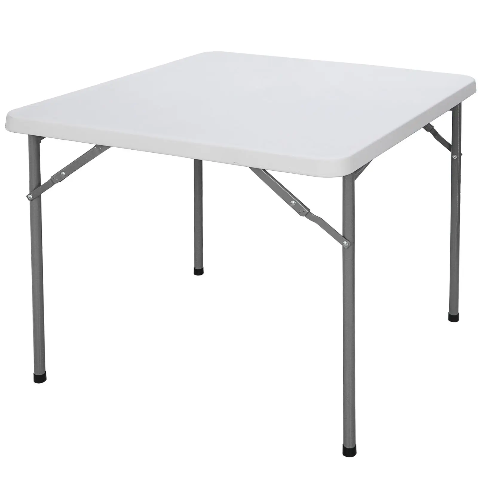 Multipurpose 3ft Square Folding Table Garden Yard Beach Family Picnic White