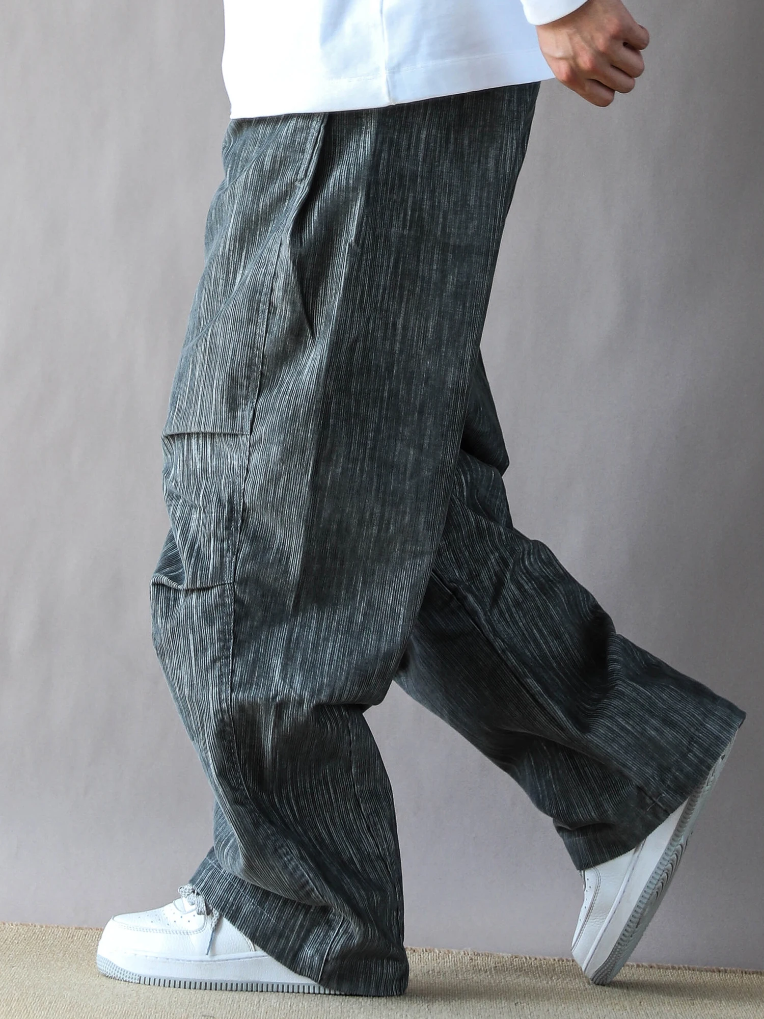 

American Sle Men's Casual Loose Fit Work Pants ay Straight Leg Wide Leg Trousers Trendy Brand Cuffed Pants 2025 New Arrival