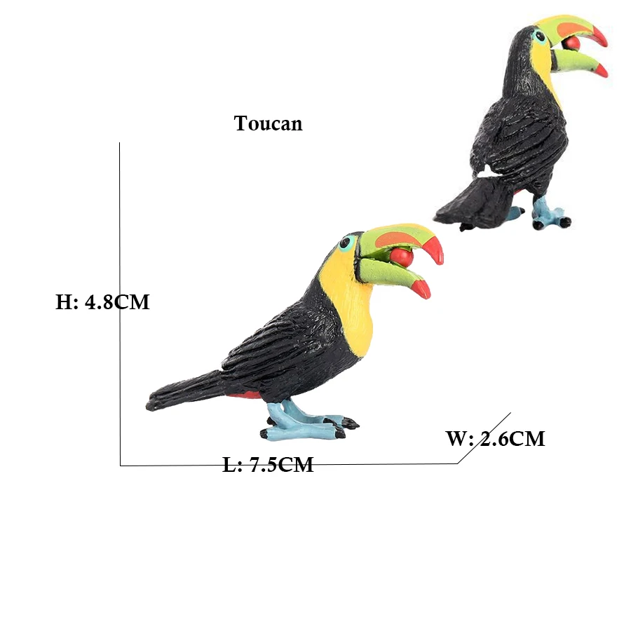 Sowa Flamingo Turcja Tukan Seahawk Model Figurki Zwierząt Plastikowy Ptak Zabawka Figurka Dżungla Przygody Dzieci Prezenty Leśny Zoo