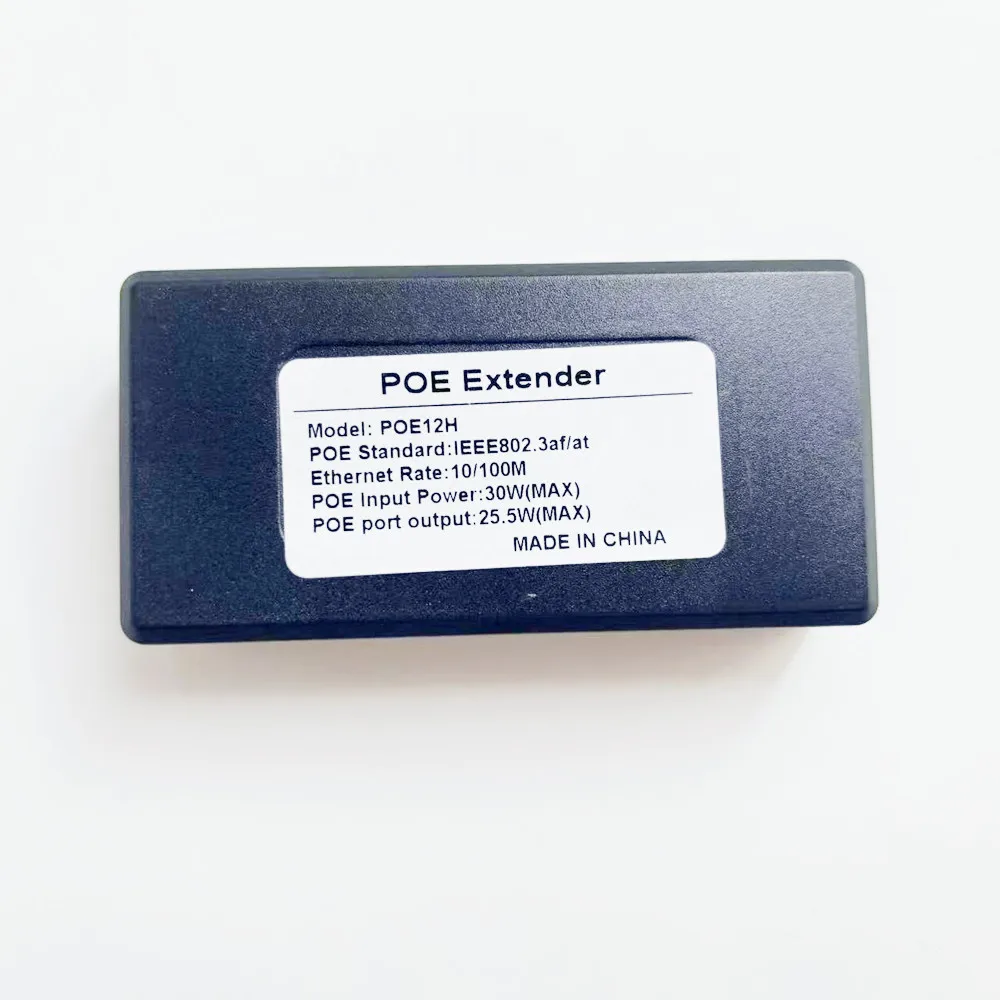 Repetidor poe de 2 portas, 10/100mbps, 1 a 2 extensor poe com ieee802.3af/at plug and play 48v para switch poe, câmera ip nvr