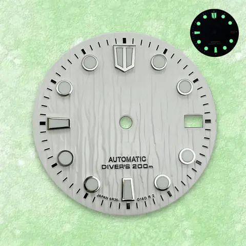 28.5 मिमी डायल एस लोगो एनएच 35 स्वचालित मूवमेंट ग्रीन ल्यूमिनस घड़ी संशोधन सहायक उपकरण के लिए उपयुक्त 10 best sales सेको लोगो - №1