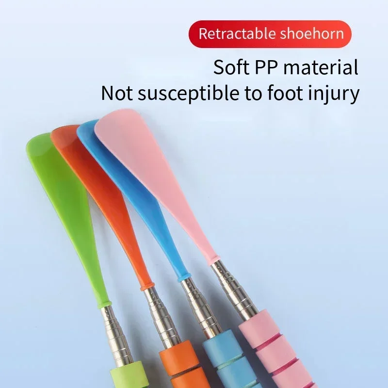 Elderly Shoe Spoon No Bending Over Wearing Shoe Spatula Stretchable Long Shoe Horns 30cm-71cm Metal Shoehorn Pregnant Woman 1PCS