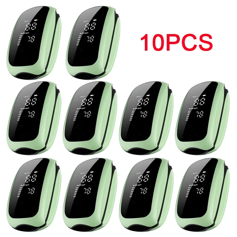 

10PCS Recharge Finger Pulse Oximeter SpO2 Blood Oxygen Saturation Monitor Rate Measurements Meter Medical Digital LED Heart Rate