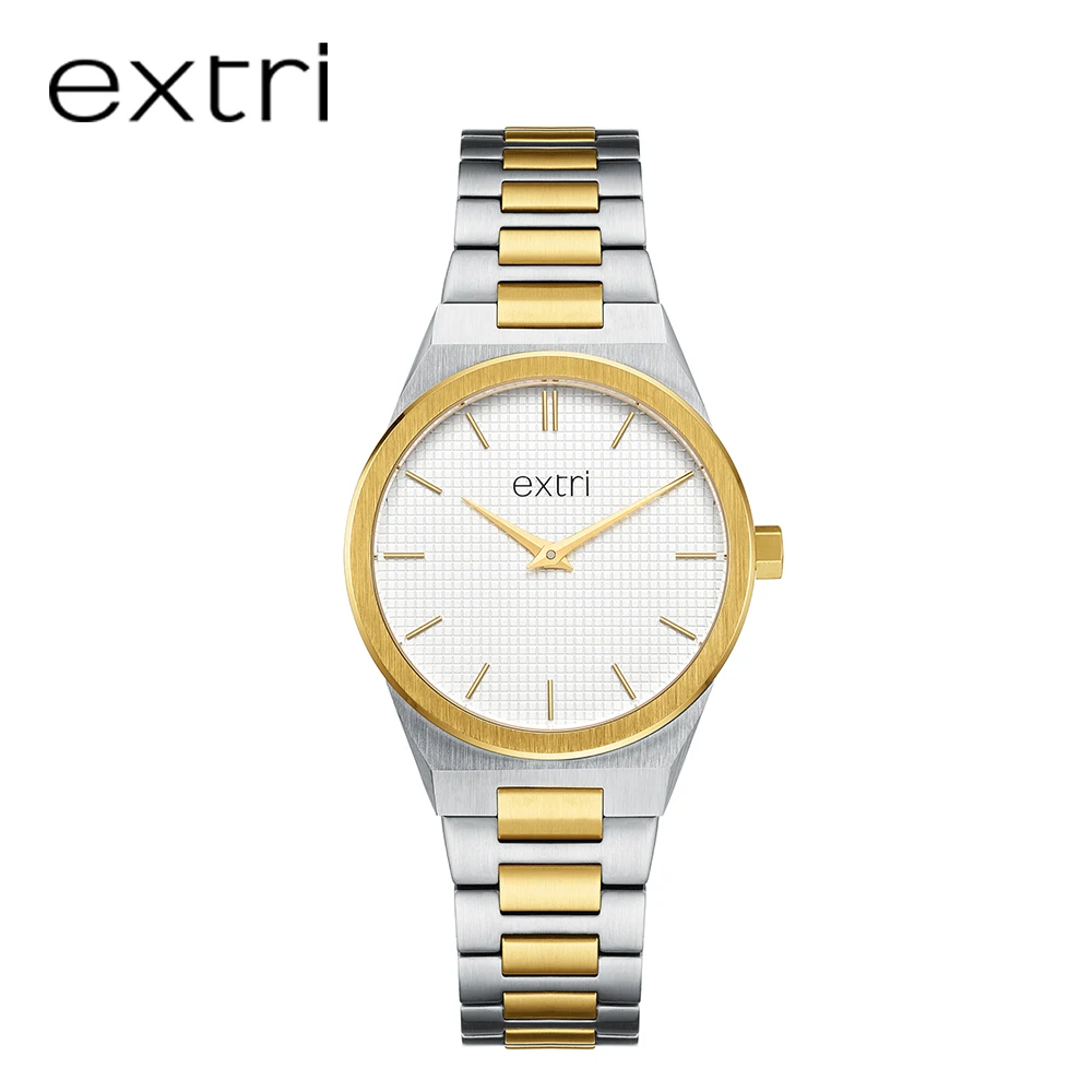 Extri Women Watches Minimalist All Stainless Steel Gold Quartz Wrist Watches Luxury Lady Girl Dress Fashion Gifts Watches