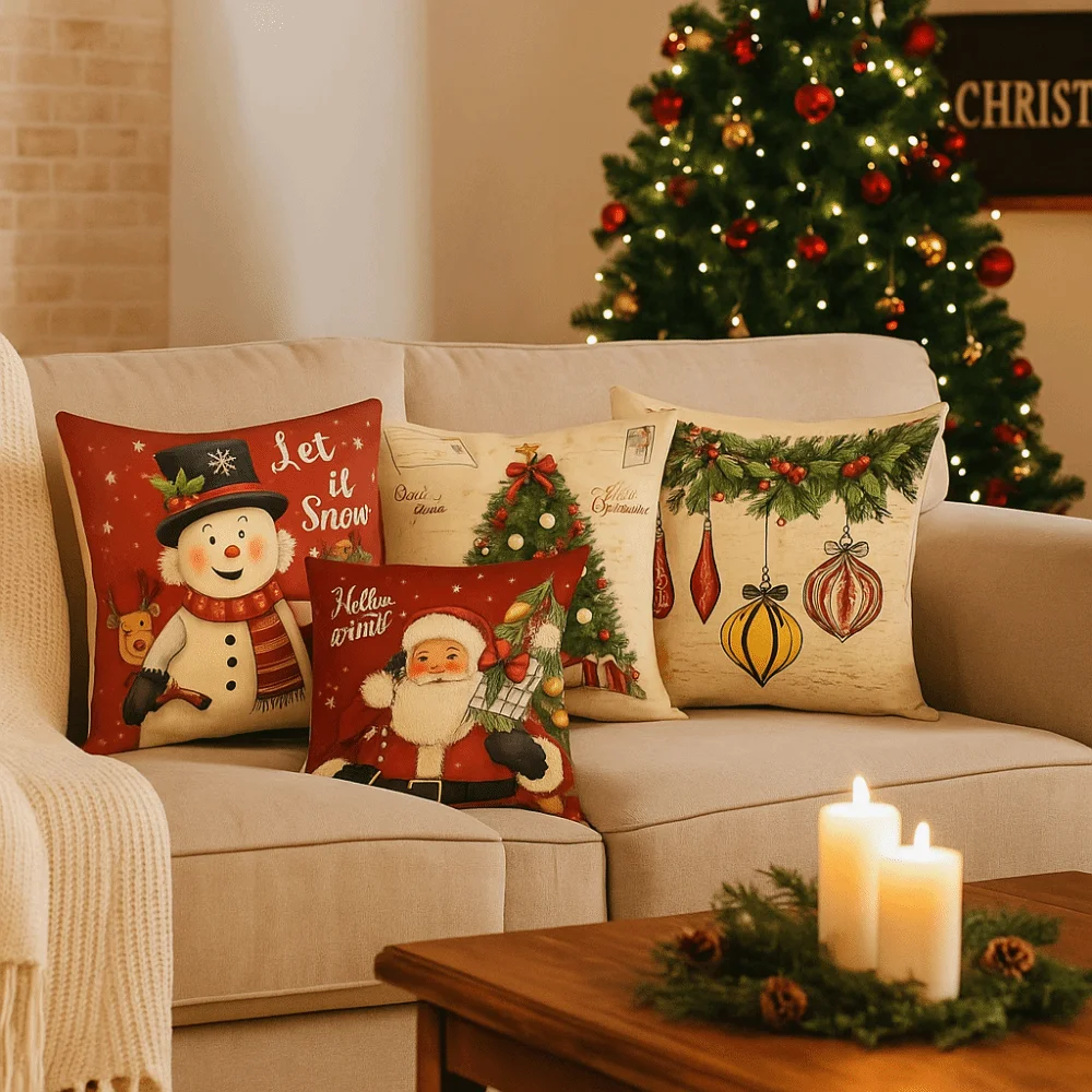 Christmas Cushion Cover Snowfl - Home Textiles Towel recension och pris