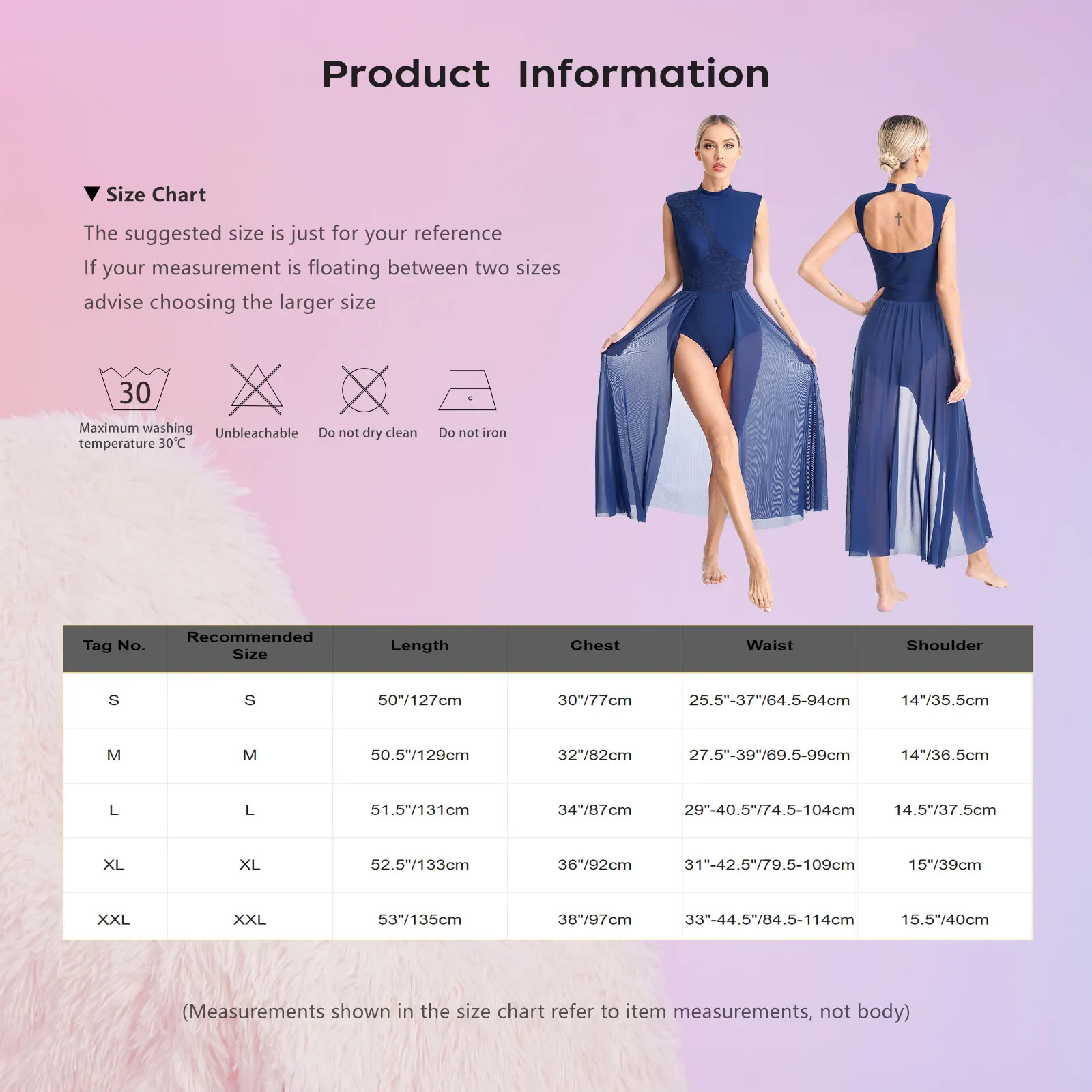 Women Lyrical Dance Dresses Stage Performance Costume Floral Lace Patchwork Leotard Sleeveless Open Back Mock Neck Mesh Skirt