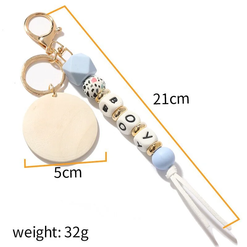 Letter MAMA LOVE Keychain For Women Men Silicone Beads Keyring For Keys 2022 Car Keychain Charms Wholesale Gift Trendy New