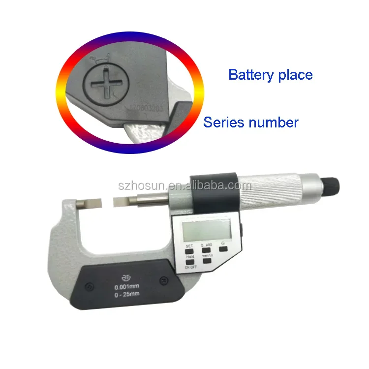 High Precision China Supplier 0-25mm A Model Type 0.75  Head Digital Micrometer