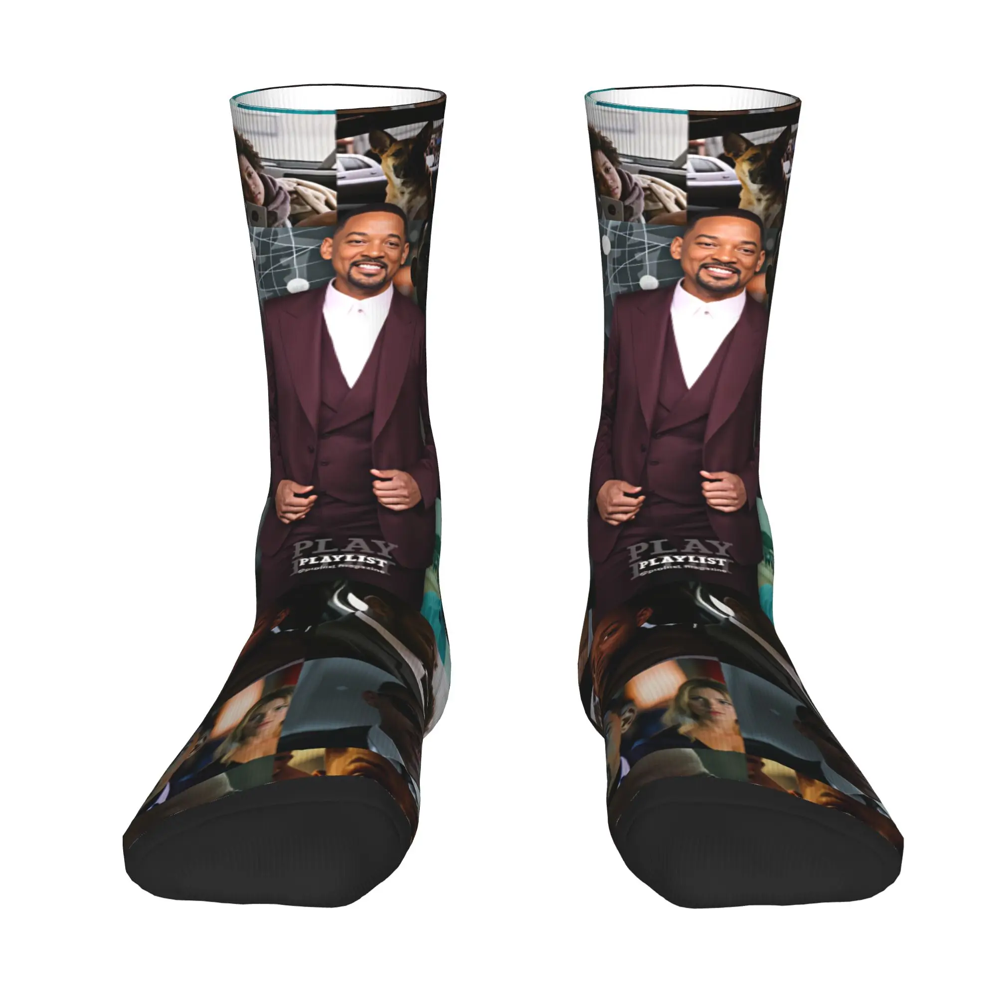 Rapper W-Wills S-Smiths Mens Crew Socks Unisex Fun 3D Printed  Dress Socks