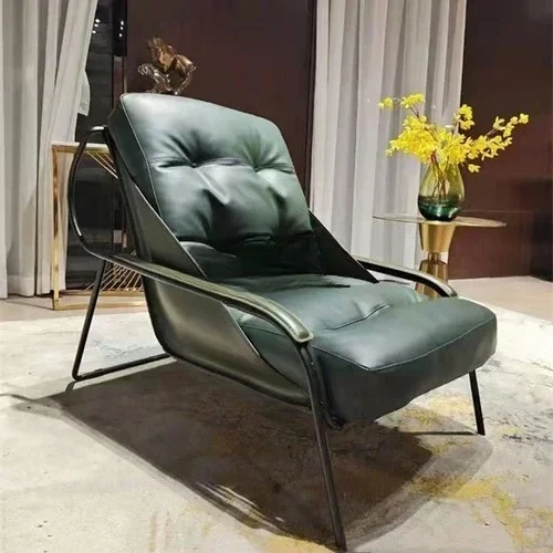 Designer-Einzelsofasessel, leichter, luxuriöser, lässiger Lederstuhl