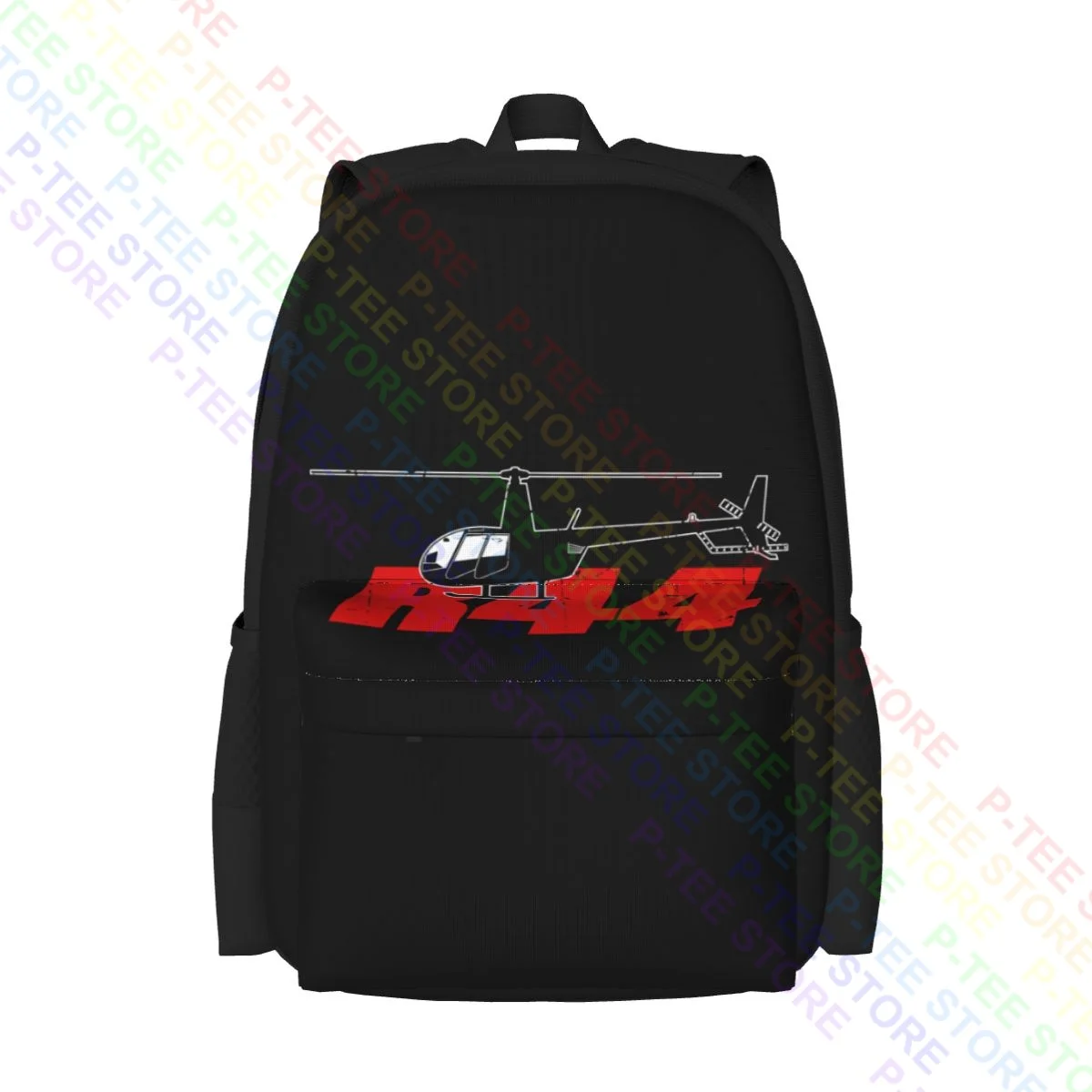 R44 Helicopter Pilot Aviation Large Capacity Backpack School Creative Gym Tote Bag Large Capacity