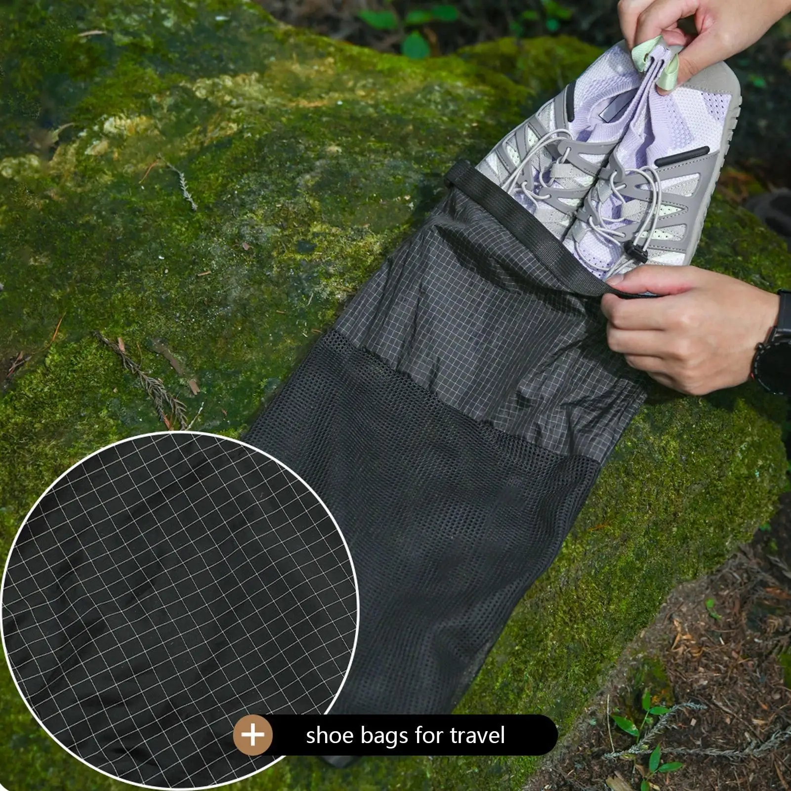 NEW Breathable Mesh Shoe Bag Large Capacity Travel Shoe Pouch For Packing, Vacation Cruise Airplane Beach & Camping