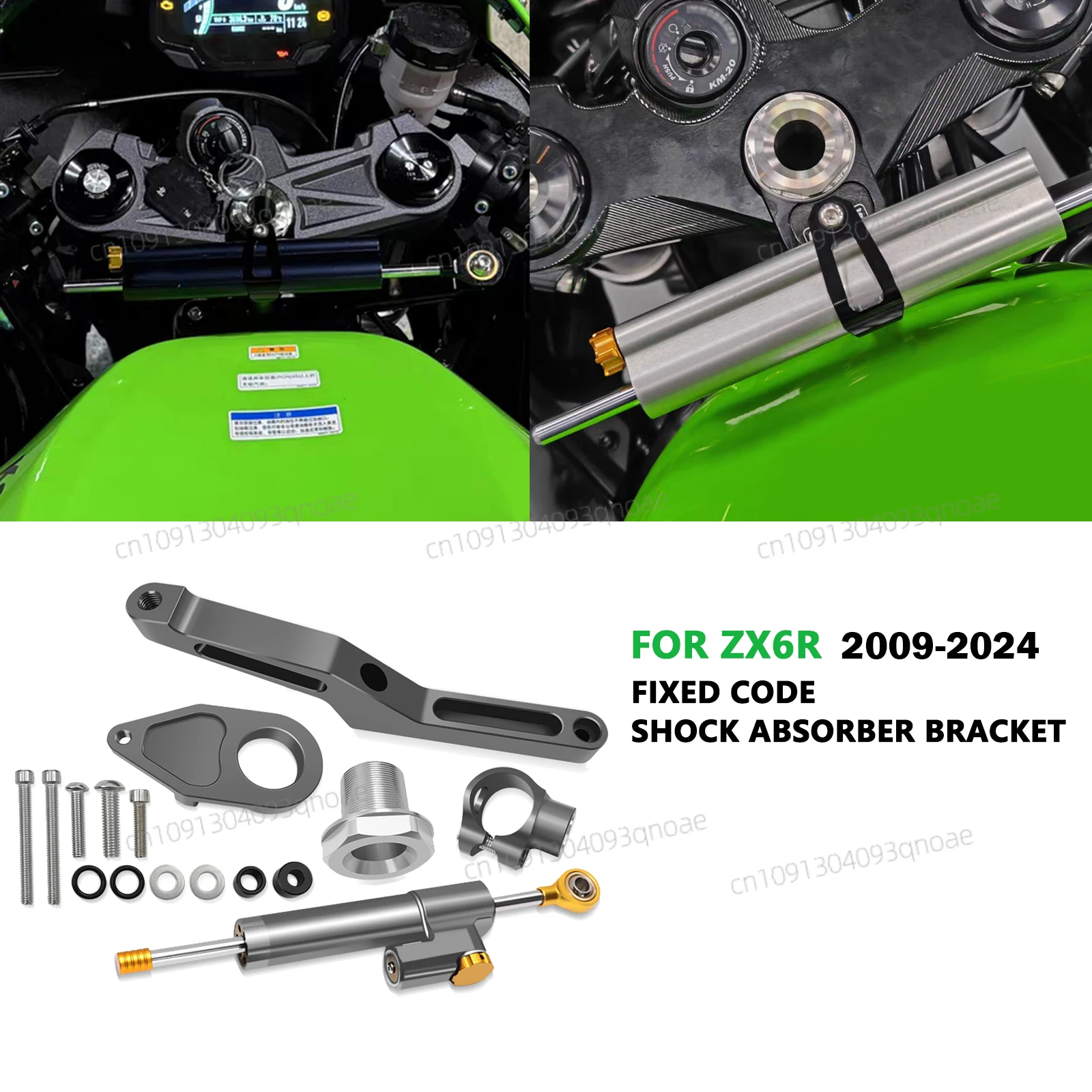 

For Ninja ZX-6R ZX6R 2024 ZX 6 R 2009-2024 2025 Motorcycle Stabilizer Steering Damper Bracket Mounting Kit Support Accessories