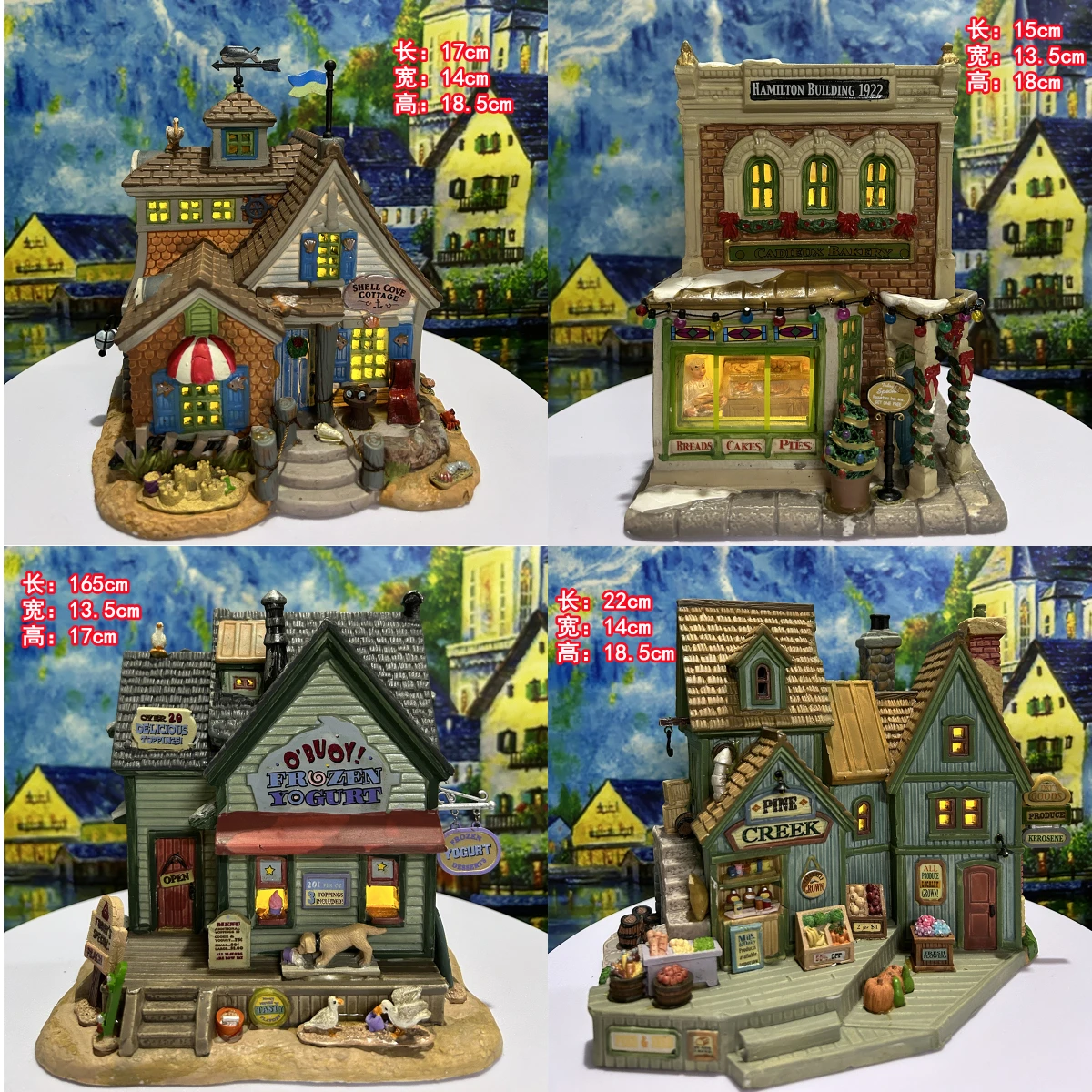 Lemax Creative Ceramic House Miniature Version of European Building Statue Home Furnishing Living Room Table Ornament Home Decor